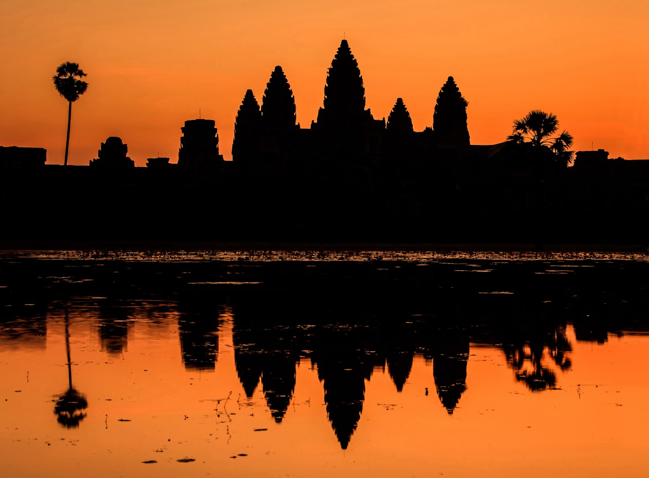 Silhouette of Angkor Wat in Cambodia