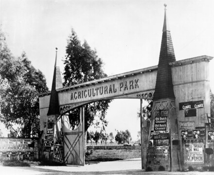 Agricultural Park Gate, located in Exposition Park