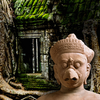 Angkor Jungle background with Garuda artifact in front